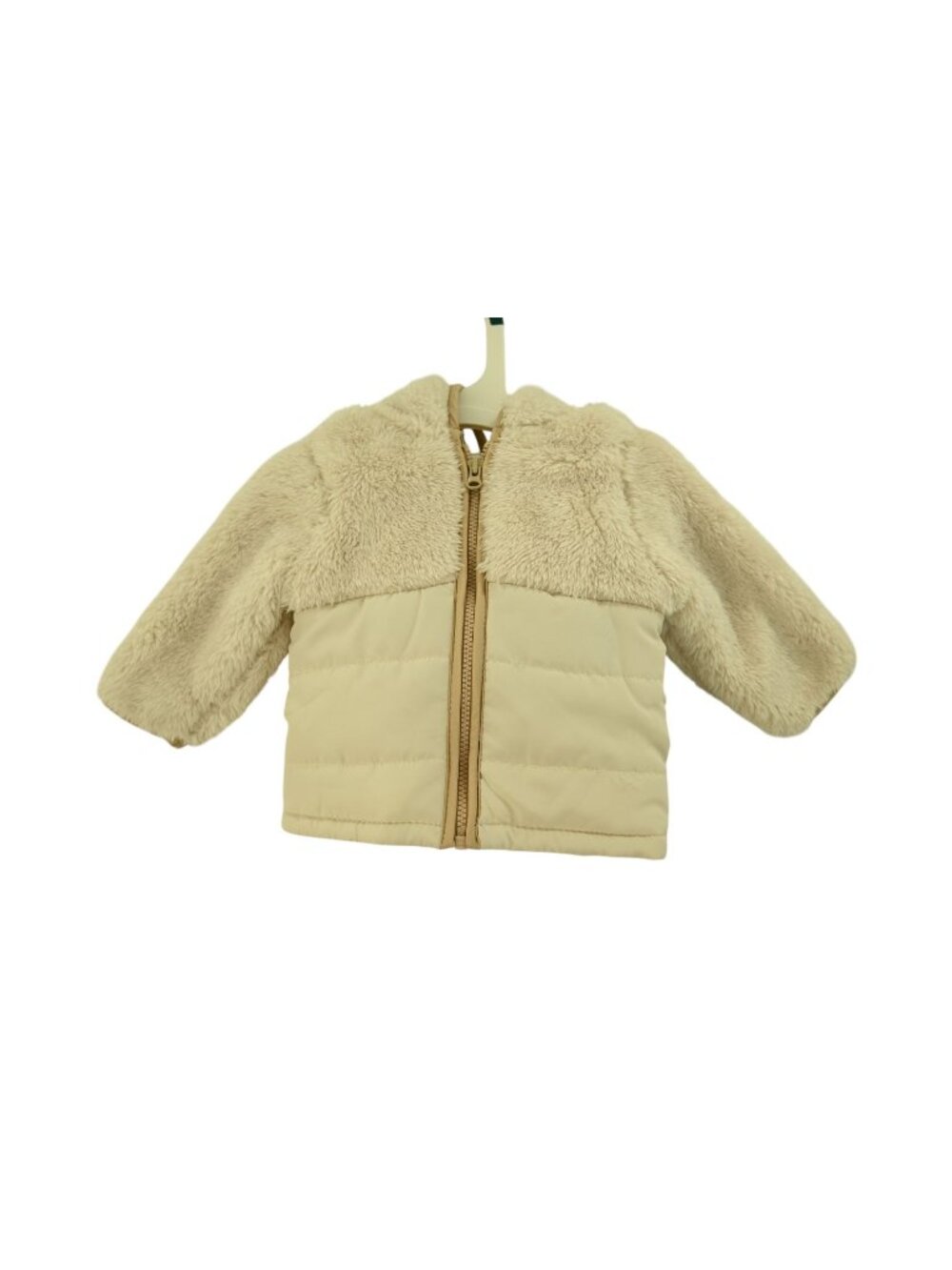 NWT Just One You by Carters Full Zip Hooded Faux Fur Puffer Jacket Sz 3 Months